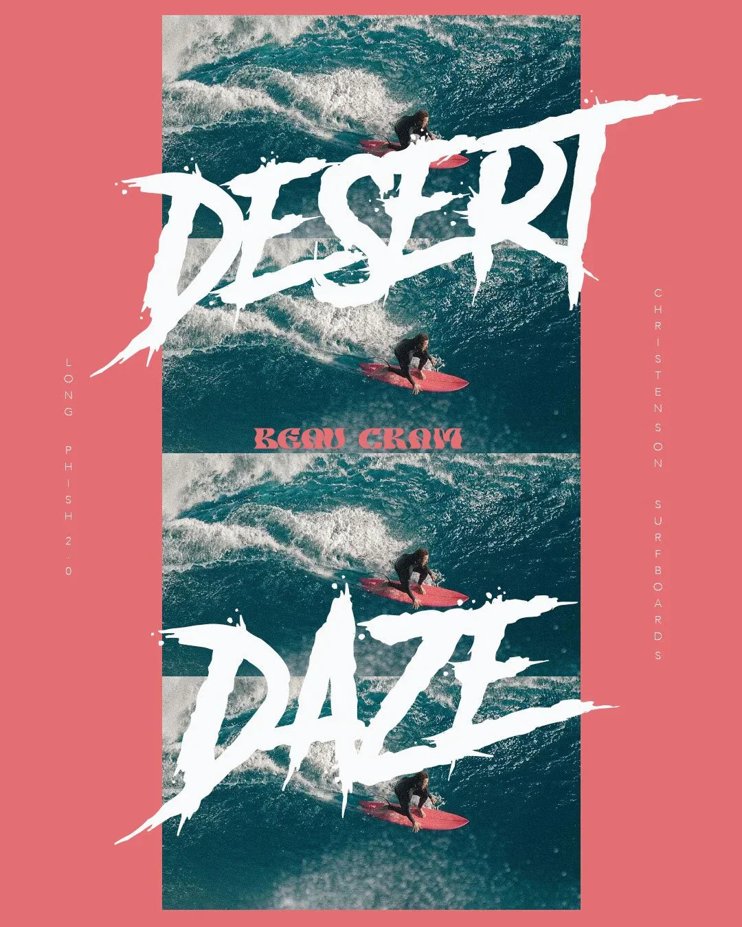 Beau Cram surfing a Christenson Long Phish 2.0